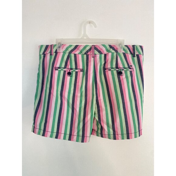Crown & Ivy Women’s Caroline Striped Shorts Size 16 Multicolor Cotton/Spandex - Picture 2 of 4